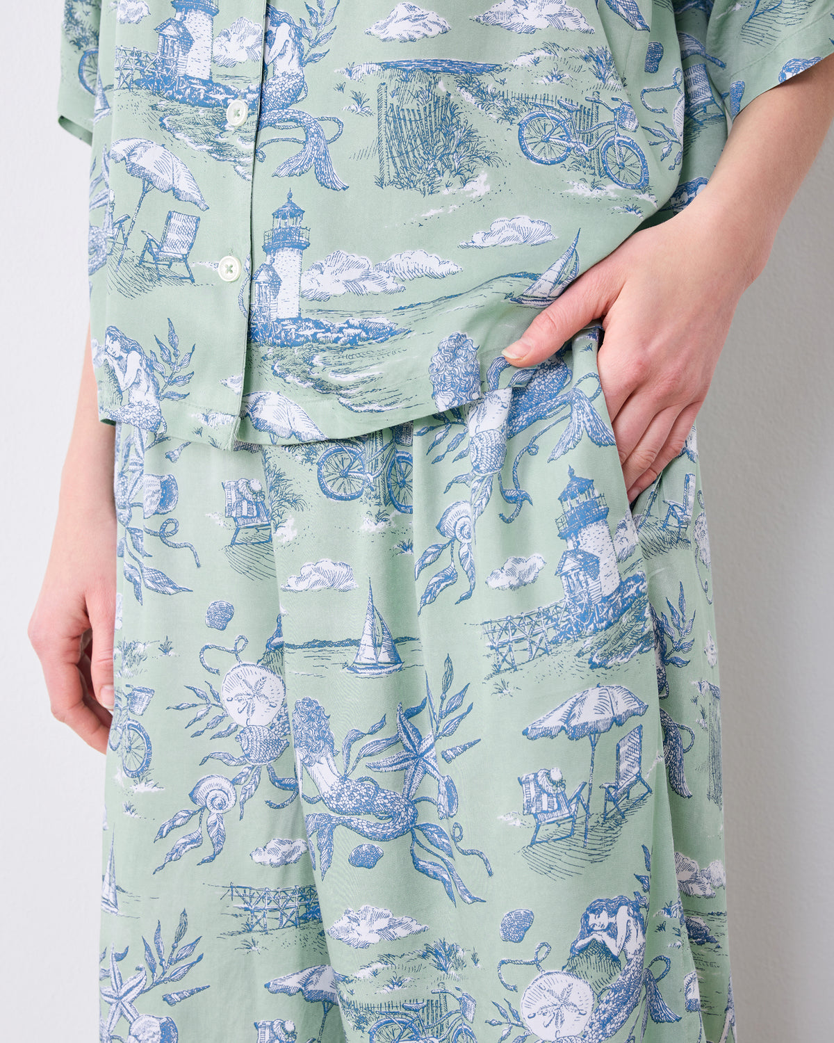 Mermaid Toile - Eco Satin Wildest Dreams Set - Seafoam - Printfresh
