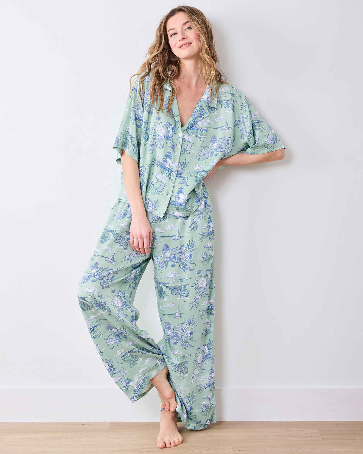 Mermaid Toile - Eco Satin Wildest Dreams Set - Seafoam - Printfresh