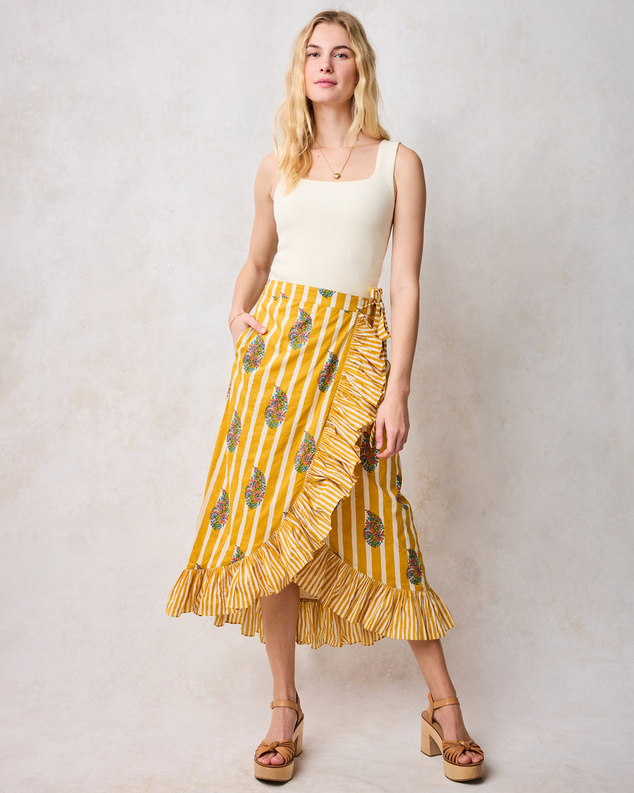 Paisley Petals - Cecily Skirt - Chamomile Glow - Printfresh