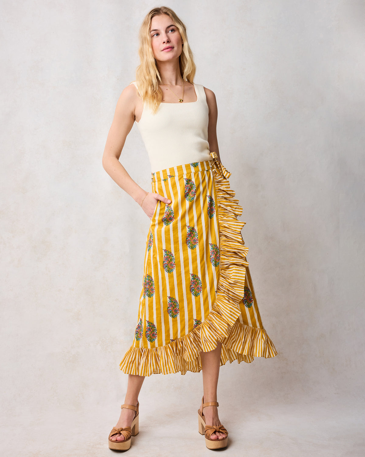 Paisley Petals - Cecily Skirt - Chamomile Glow - Printfresh