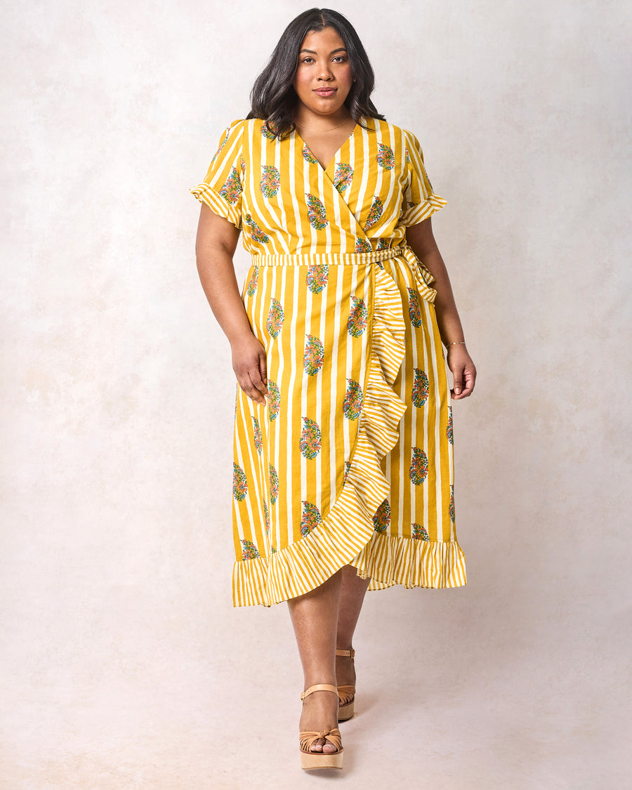 Paisley Petals - Morgan Dress - Chamomile Glow - Printfresh