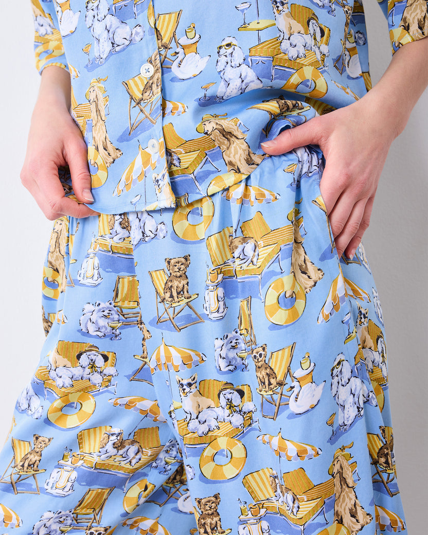 Palm Royale Pooches - Eco Satin Wildest Dreams Set - Cerulean Splash - Printfresh