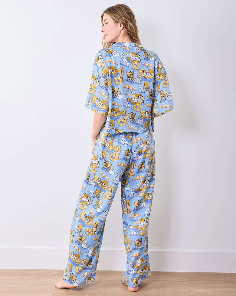 Palm Royale Pooches - Eco Satin Wildest Dreams Set - Cerulean Splash - Printfresh
