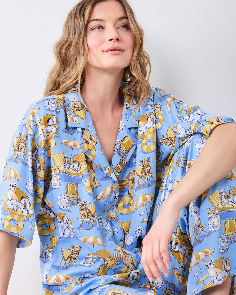 Palm Royale Pooches - Eco Satin Wildest Dreams Set - Cerulean Splash - Printfresh