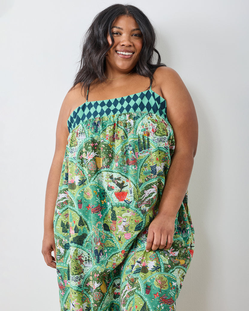 Rabbit Wonderland - Daydream Nightgown - Sage - Printfresh