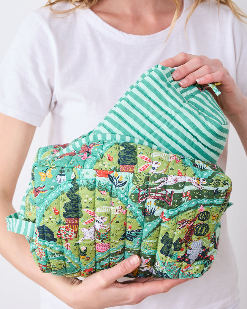 Rabbit Wonderland - Oversized Pouch Duo - Sage - Printfresh