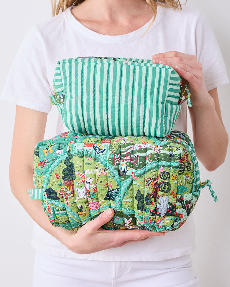 Rabbit Wonderland - Oversized Pouch Duo - Sage - Printfresh