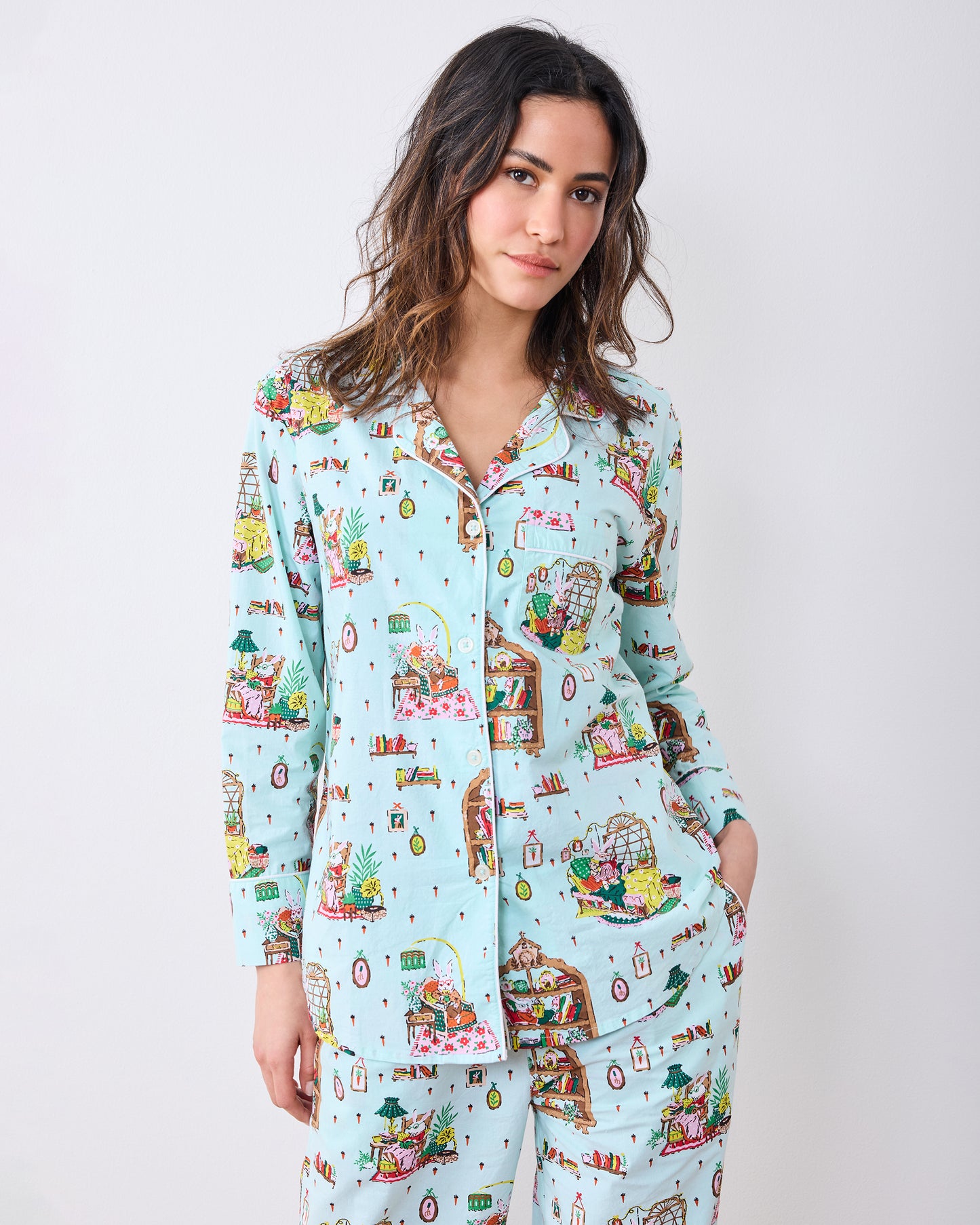 Reading Nook - Long PJ Set - Blue Burrow - Printfresh