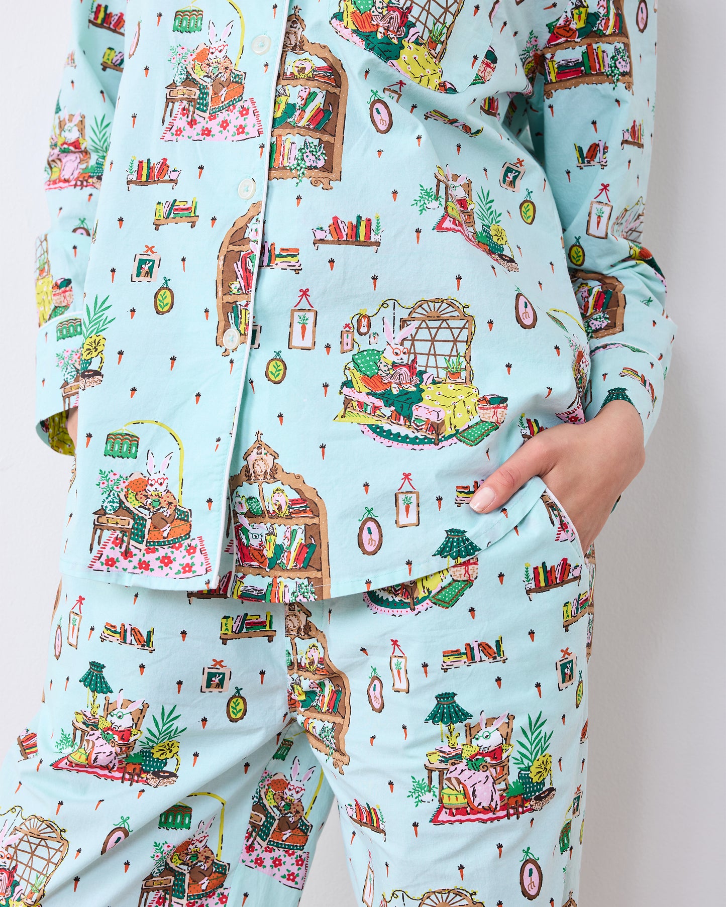 Reading Nook - Long PJ Set - Blue Burrow - Printfresh