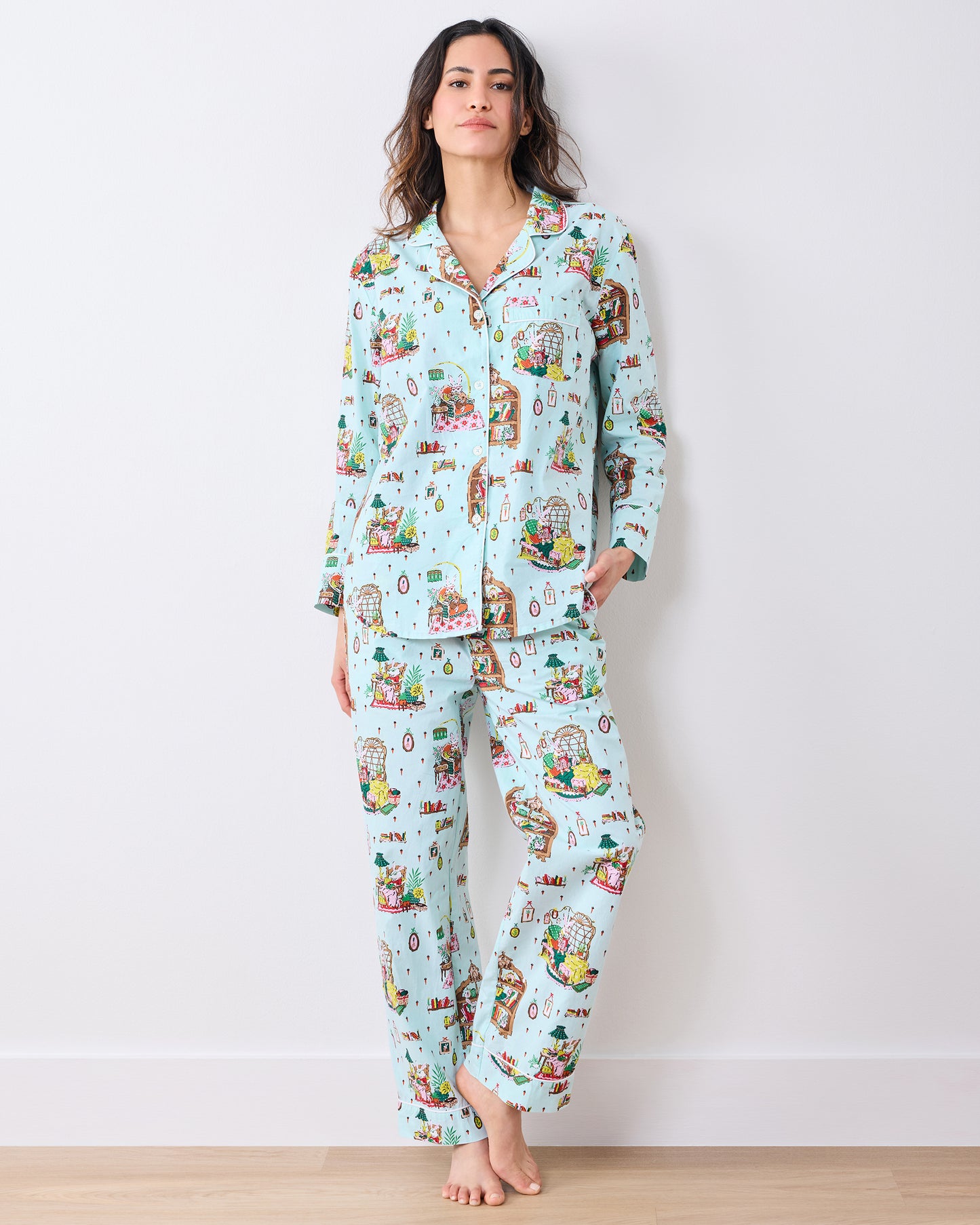 Reading Nook - Long PJ Set - Blue Burrow - Printfresh