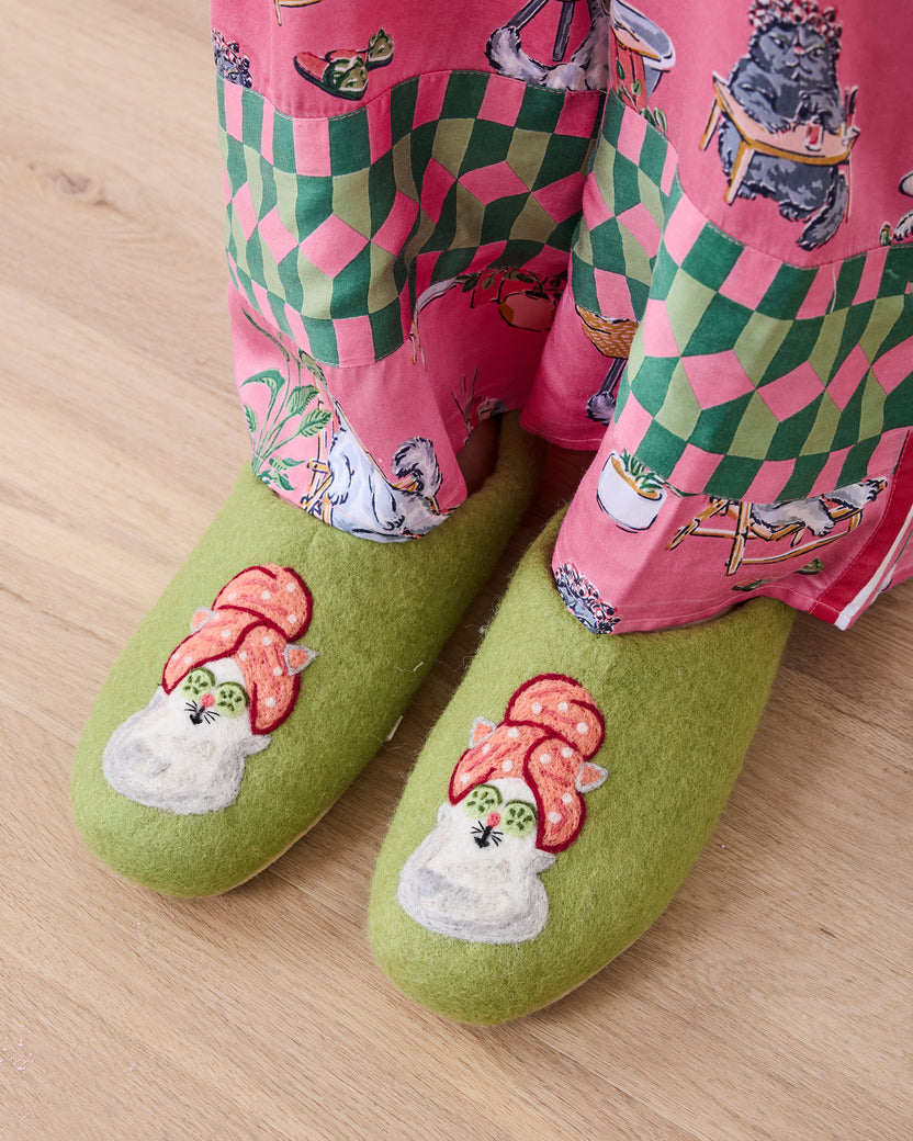 French Knot X PF - Spa Day Slipper - Cucumber Water - Printfresh