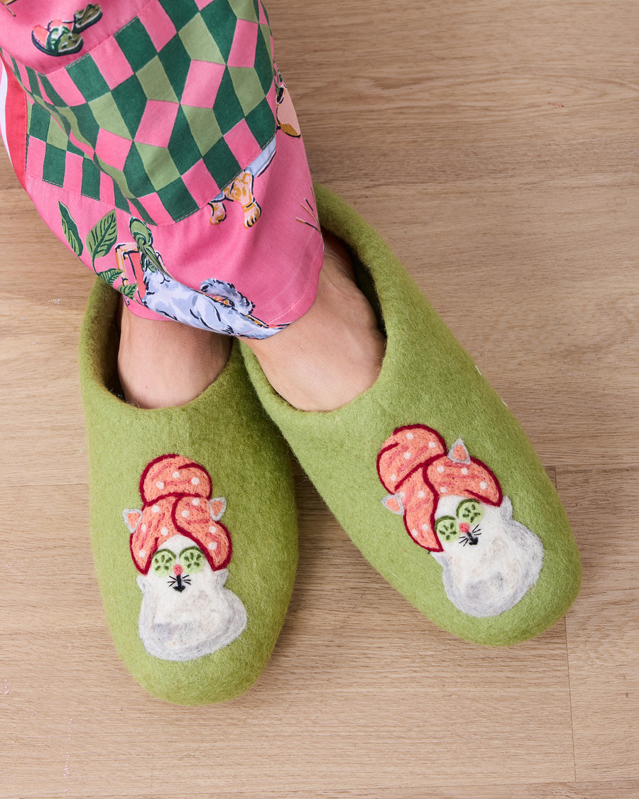 French Knot X PF - Spa Day Slipper - Cucumber Water - Printfresh