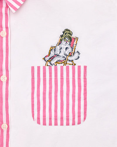 Spa Day Stripes - Everyday Button Down & Boyfriend Boxer Bundle - Pink Polish