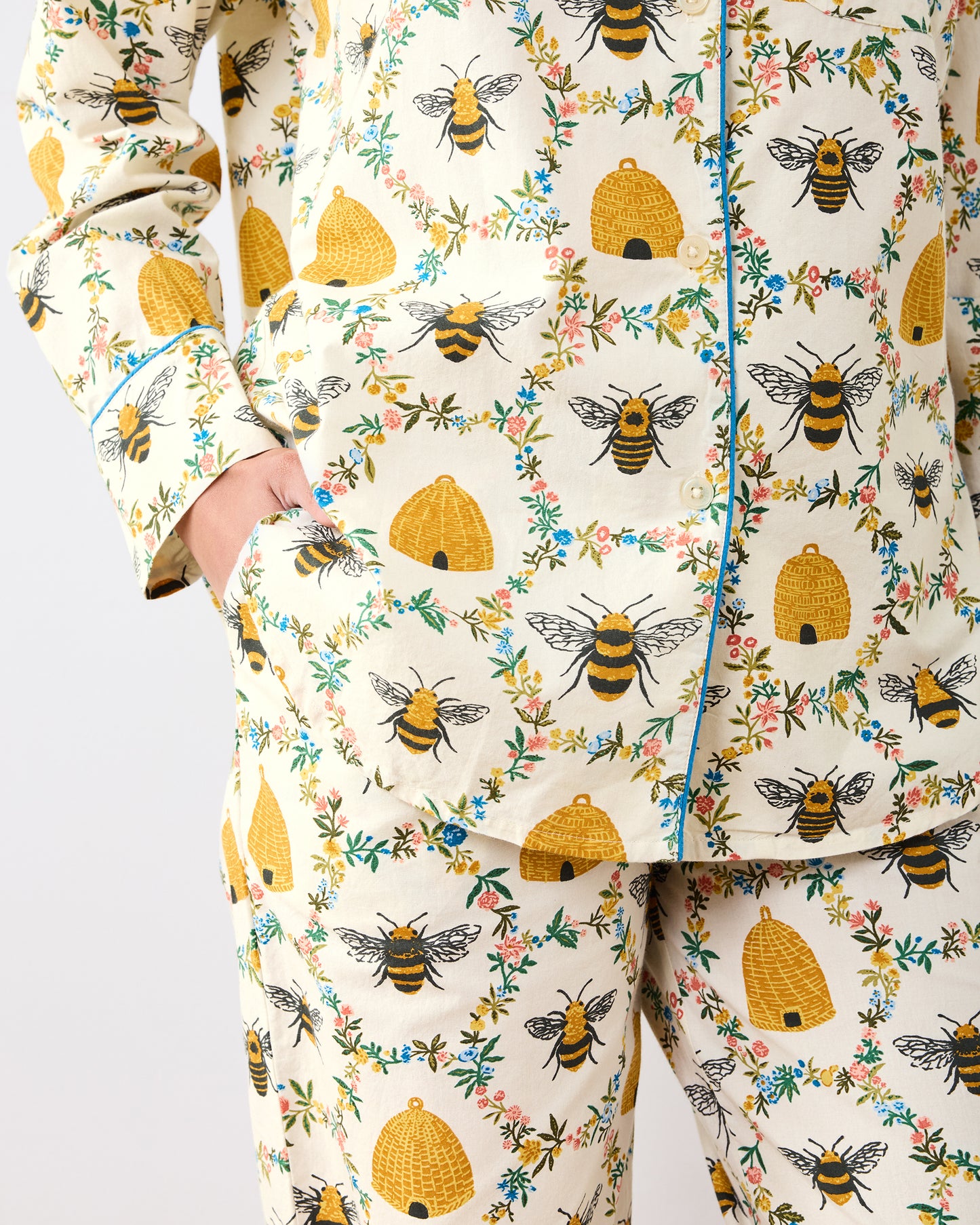 Sweet Bee - Petite Long PJ Set - Cream - Printfresh