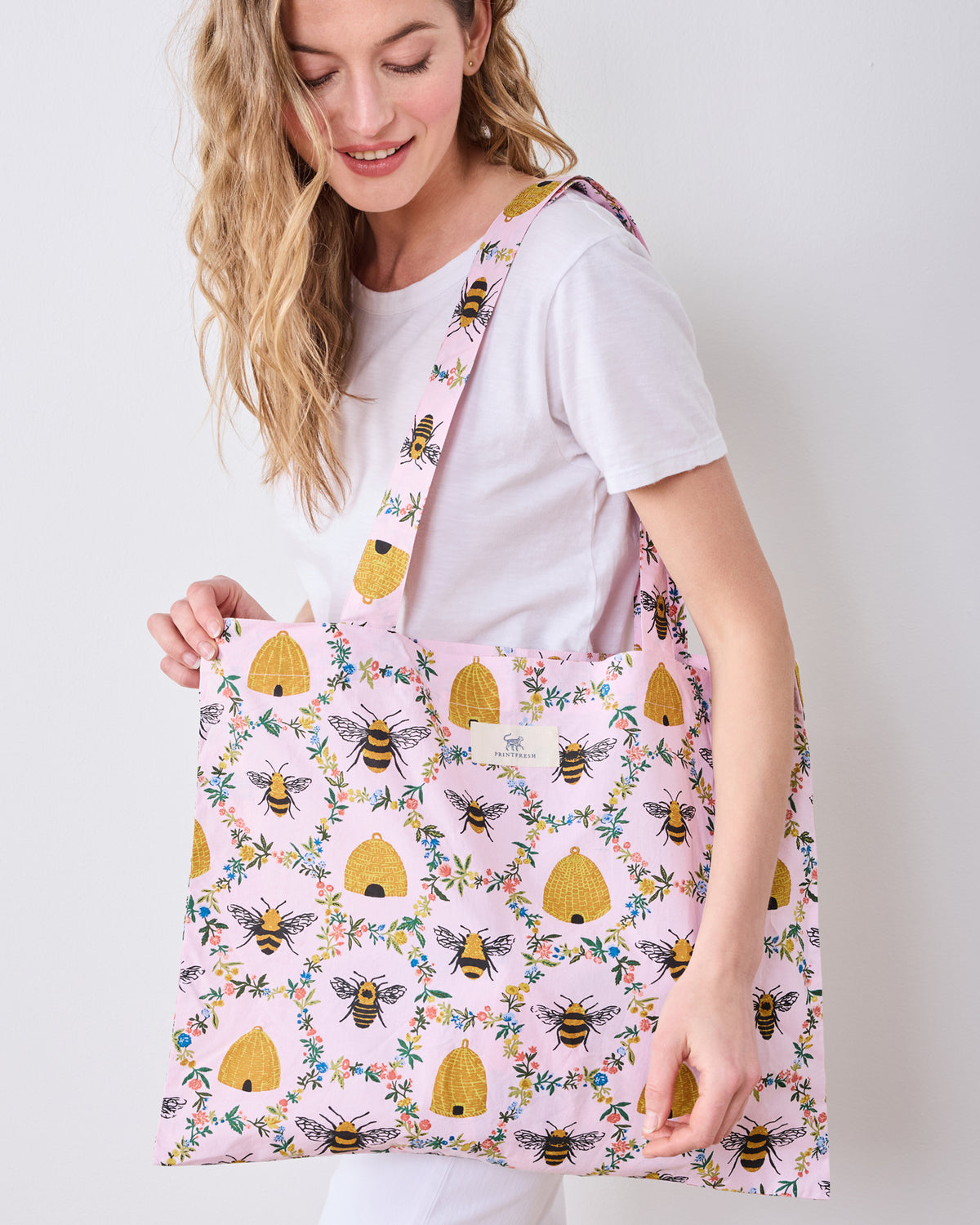 Sweet Bee - Go To Tote - Pink Petal - Printfresh