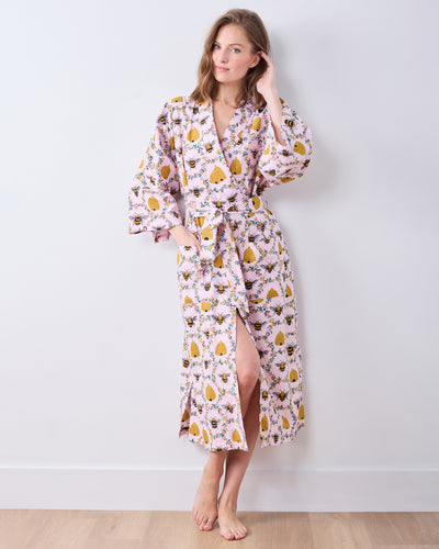 Sweet Bee - Long Robe - Pink Petal - Printfresh