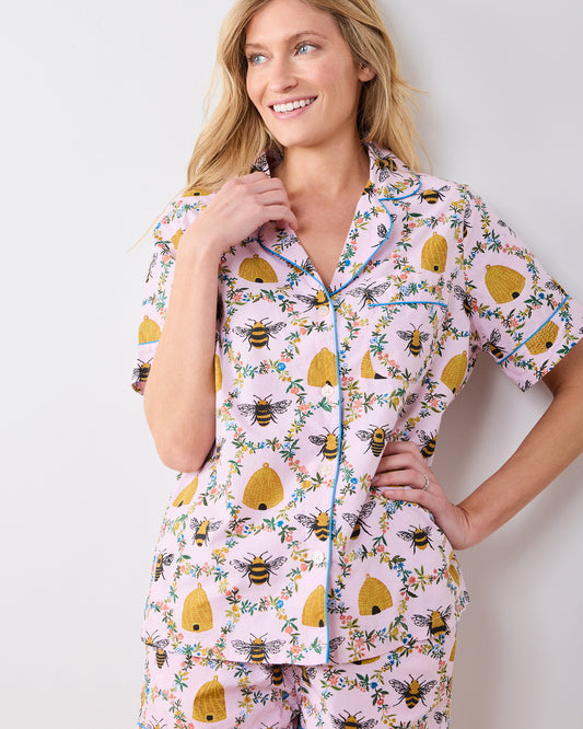 Sweet Bee - Short PJ Set - Pink Petal - Printfresh