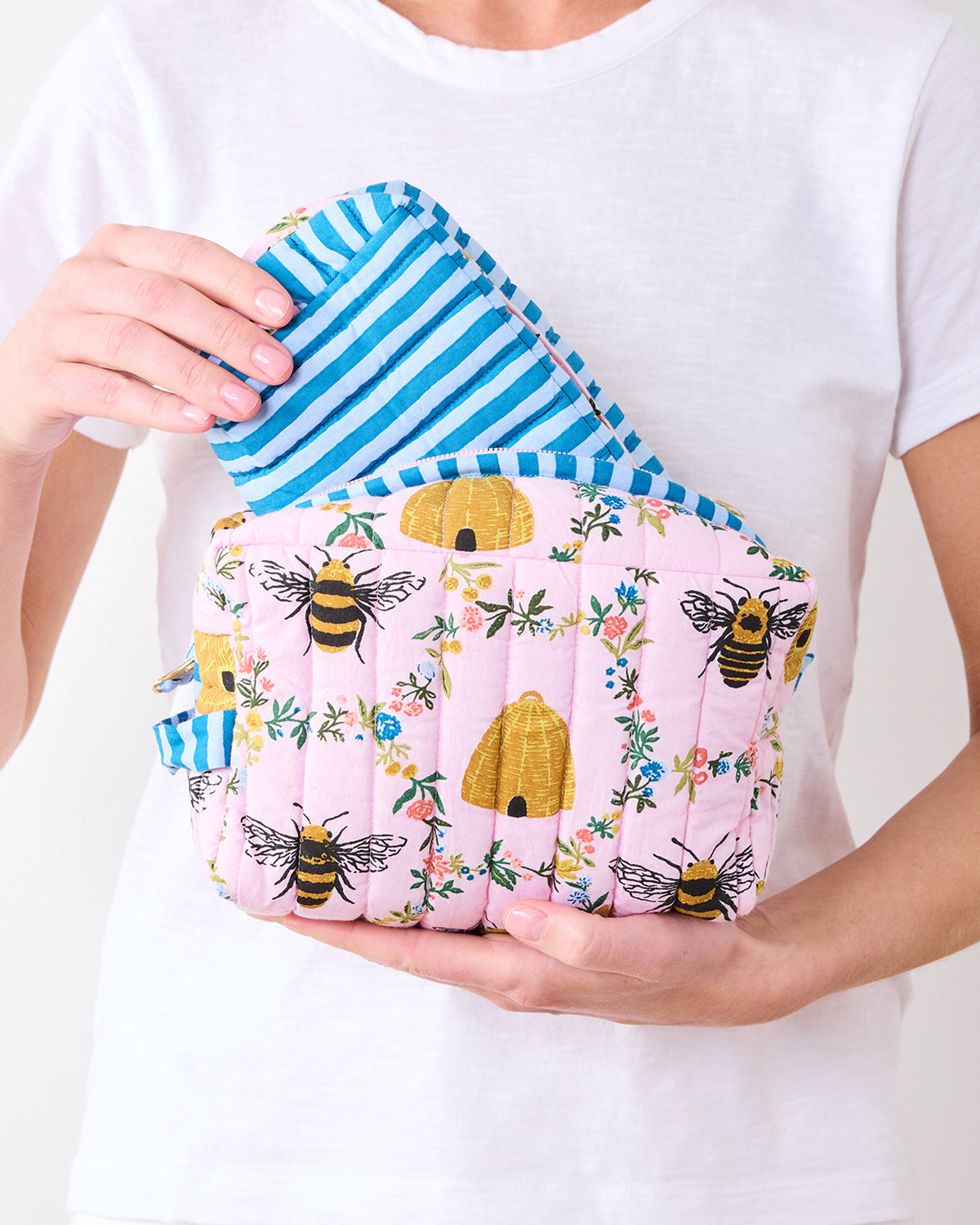 Sweet Bee - Three's Best Pouch Set - Pink Petal - Printfresh