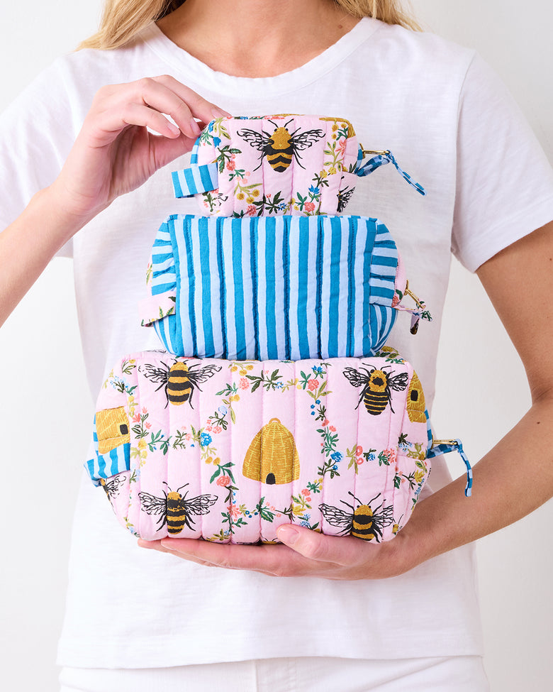 Sweet Bee - Three's Best Pouch Set - Pink Petal - Printfresh