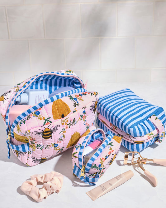 Sweet Bee - Three's Best Pouch Set - Pink Petal - Printfresh