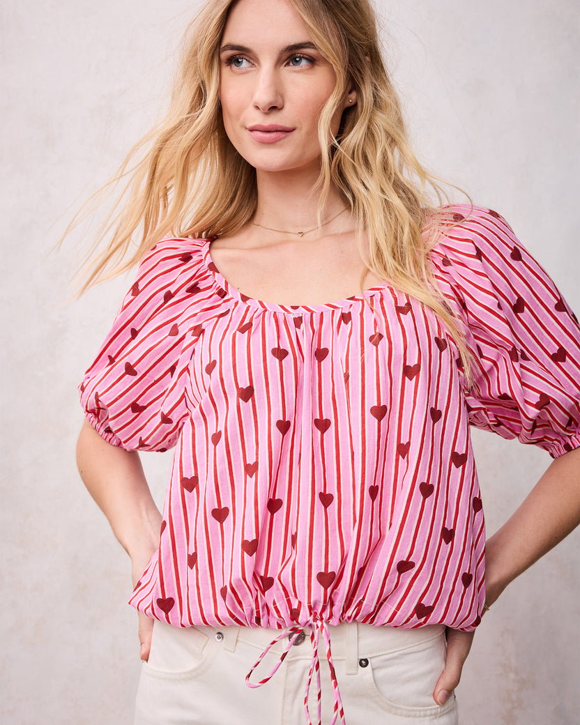 Sweethearts - Piper Blouse - Blushing Valentine - Printfresh