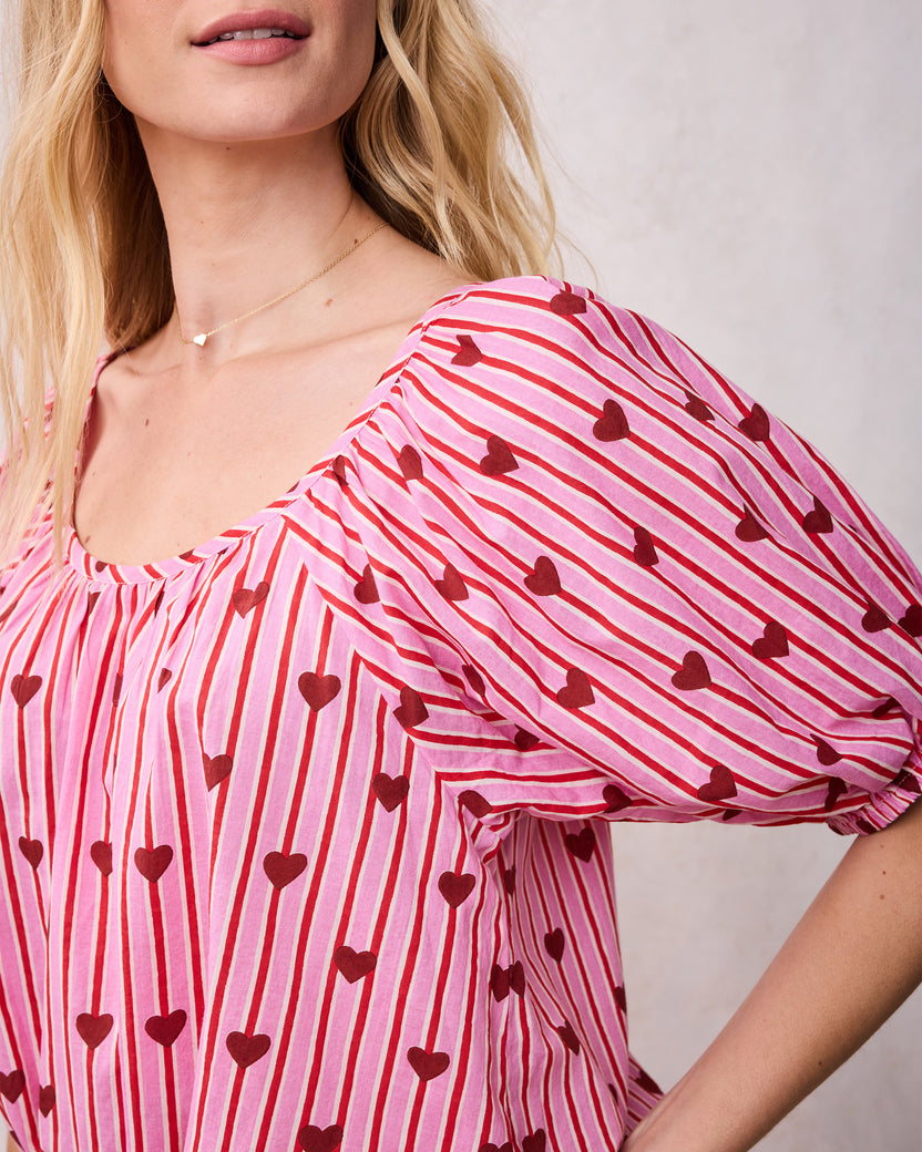 Sweethearts - Piper Blouse - Blushing Valentine - Printfresh
