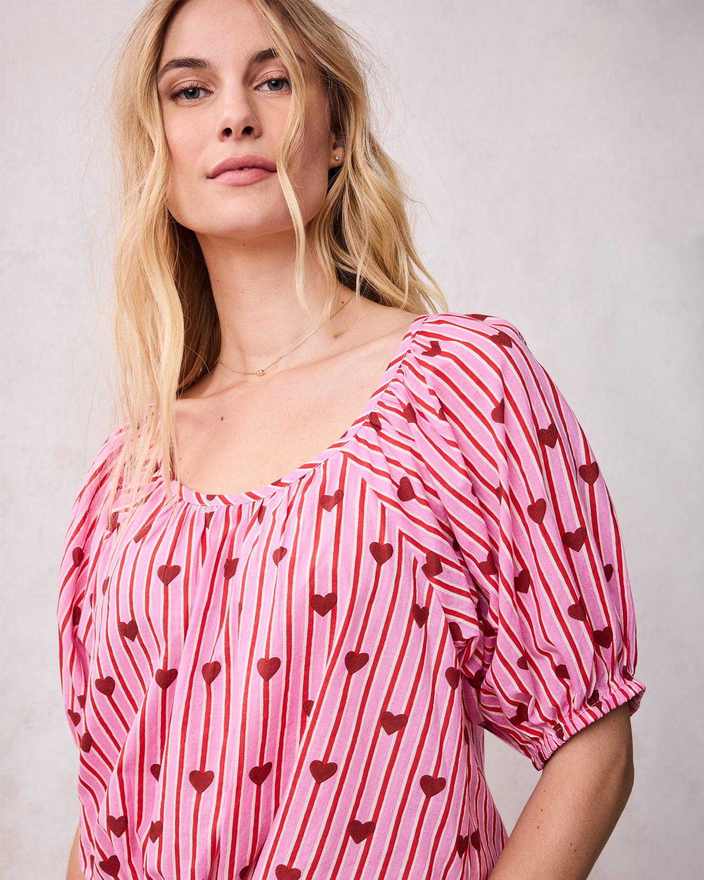 Sweethearts - Piper Blouse - Blushing Valentine - Printfresh