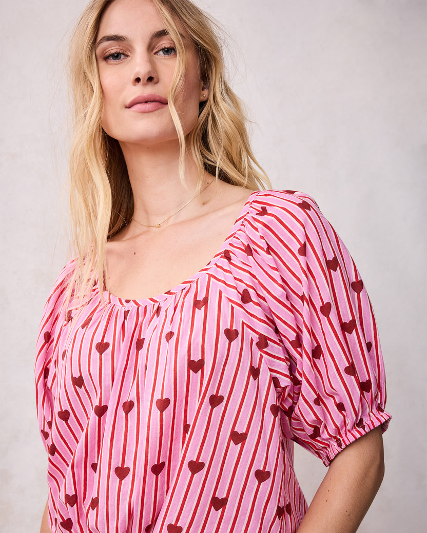 Sweethearts - Piper Blouse - Blushing Valentine - Printfresh