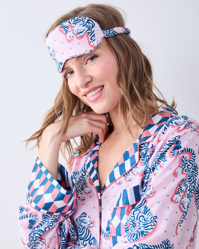 Tiger Queen - Eco Satin Eye Mask - Blush & Bashful - Printfresh