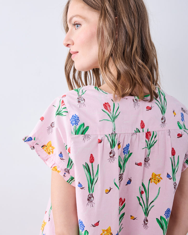 Tulip Trail - Pintuck Cropped  Set - Blush - Printfresh