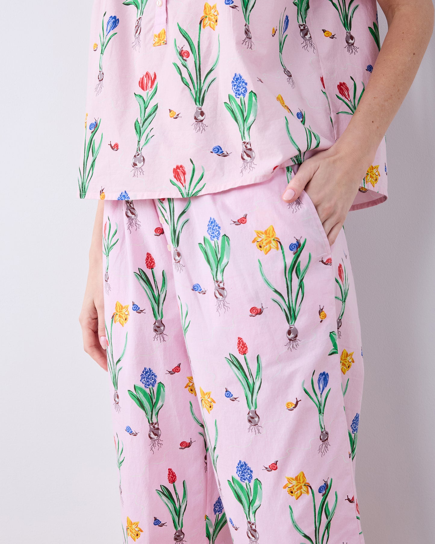 Tulip Trail - Pintuck Cropped  Set - Blush - Printfresh