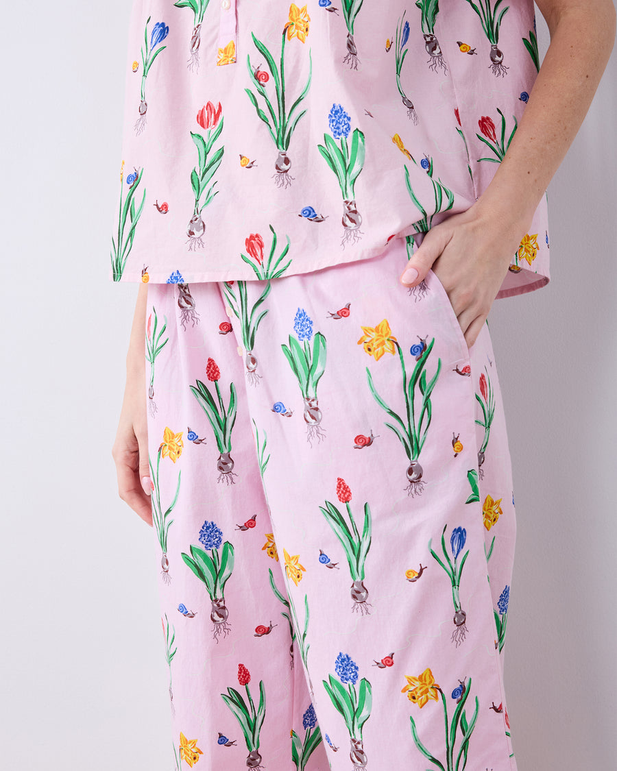 Tulip Trail - Pintuck Cropped  Set - Blush - Printfresh