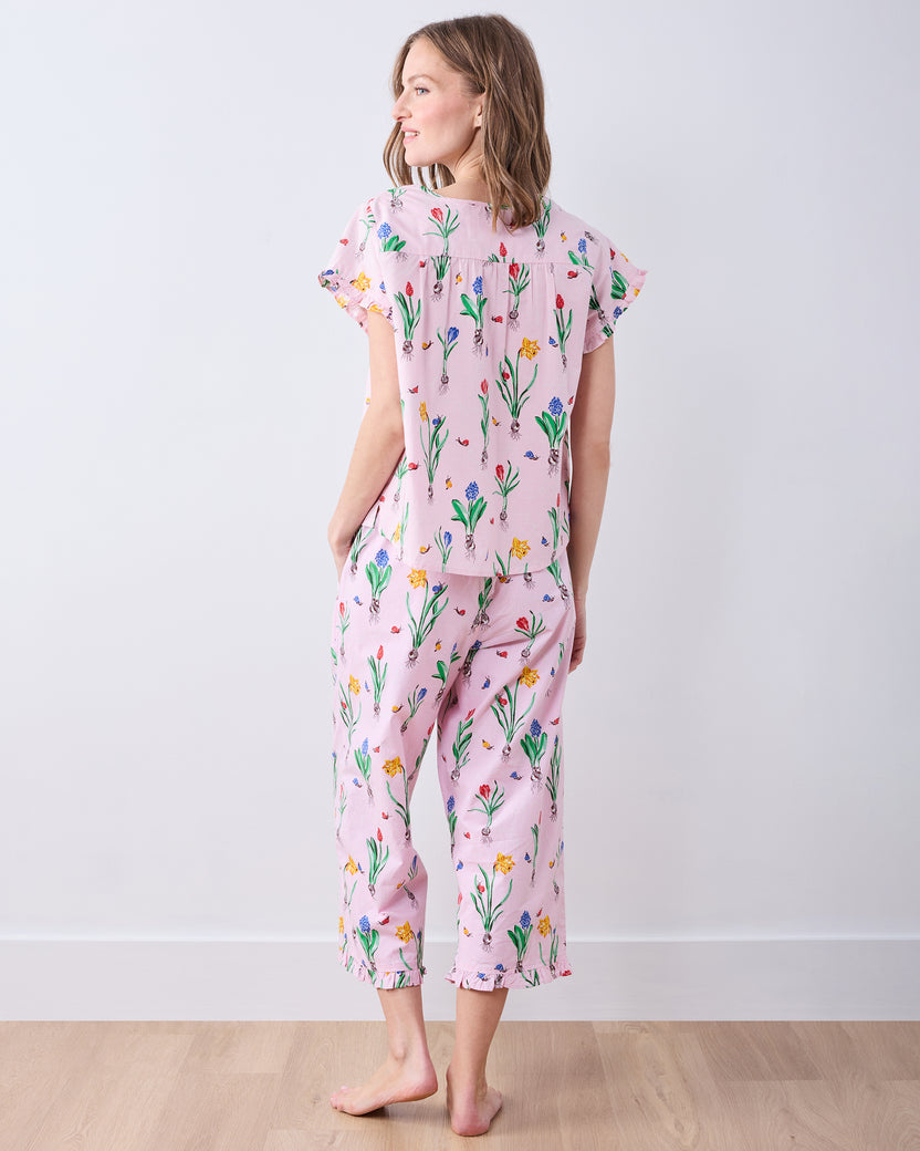 Tulip Trail - Pintuck Cropped  Set - Blush - Printfresh