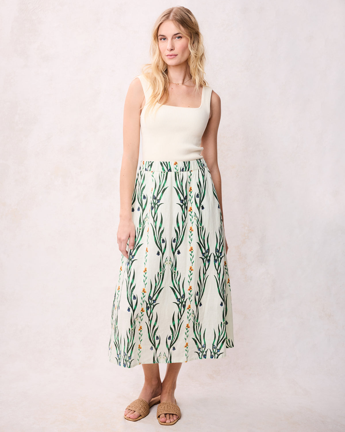 Wildflower Vines - Gwyneth Skirt - Antique Lace - Printfresh