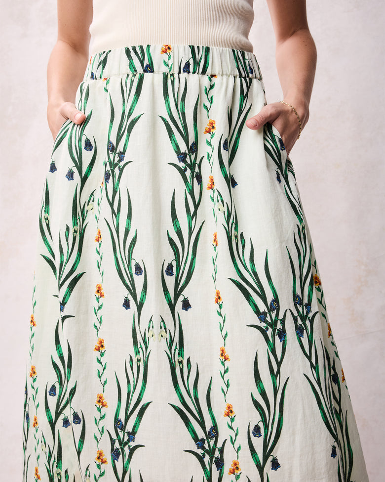 Wildflower Vines - Gwyneth Skirt - Antique Lace - Printfresh