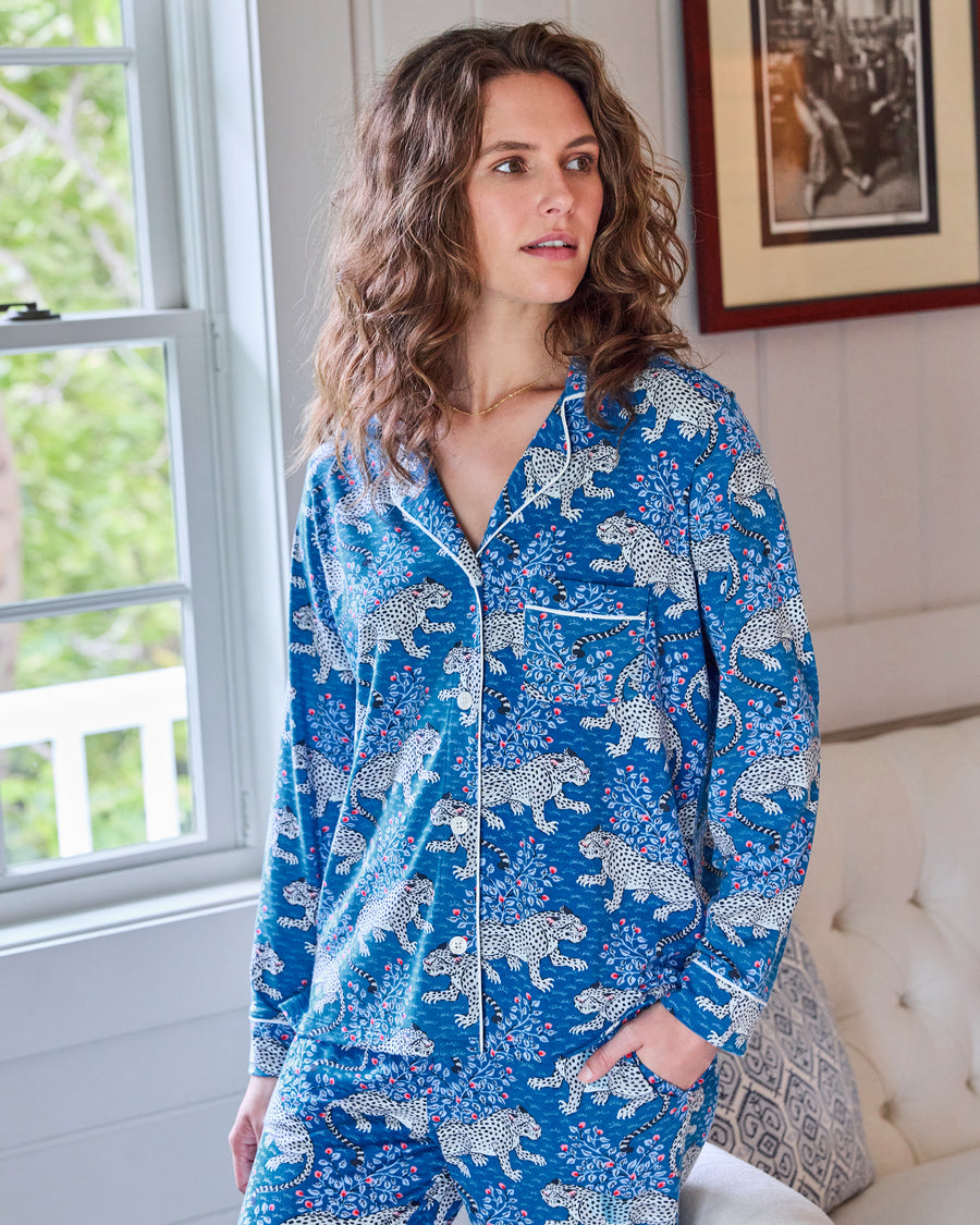 Bagheera - Organic Pima Modal Knit Long PJ Set - Indigo