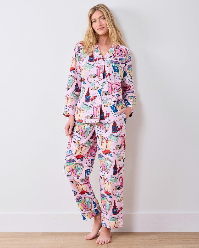 Emotional Baggage - Long PJ Set - Happy Place Pink