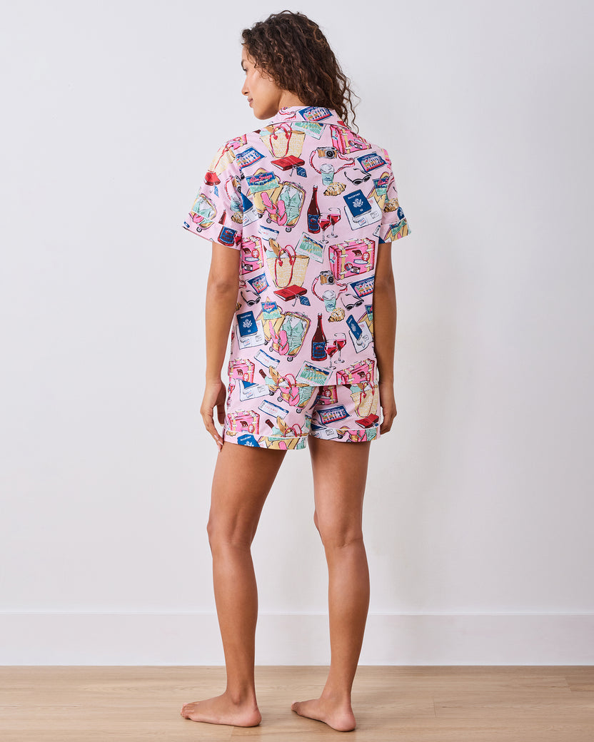 Emotional Baggage - Short PJ Set - Happy Place Pink