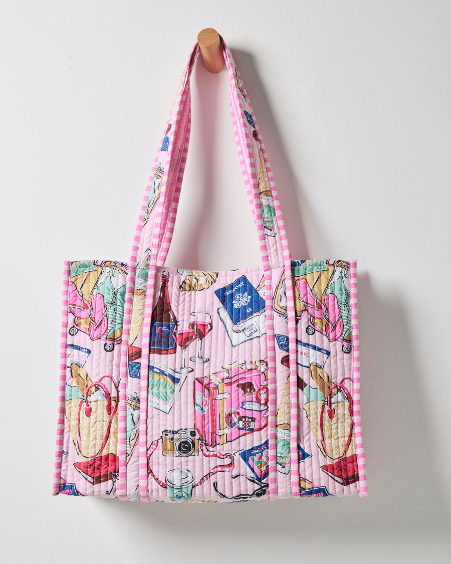 Emotional Baggage - Petite Traveler Tote - Happy Place Pink