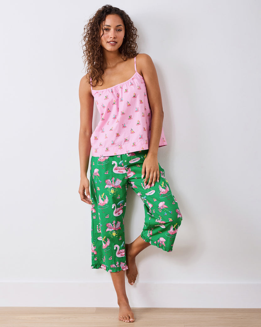 Flock Party - Cami Cropped Set - Palm Frond