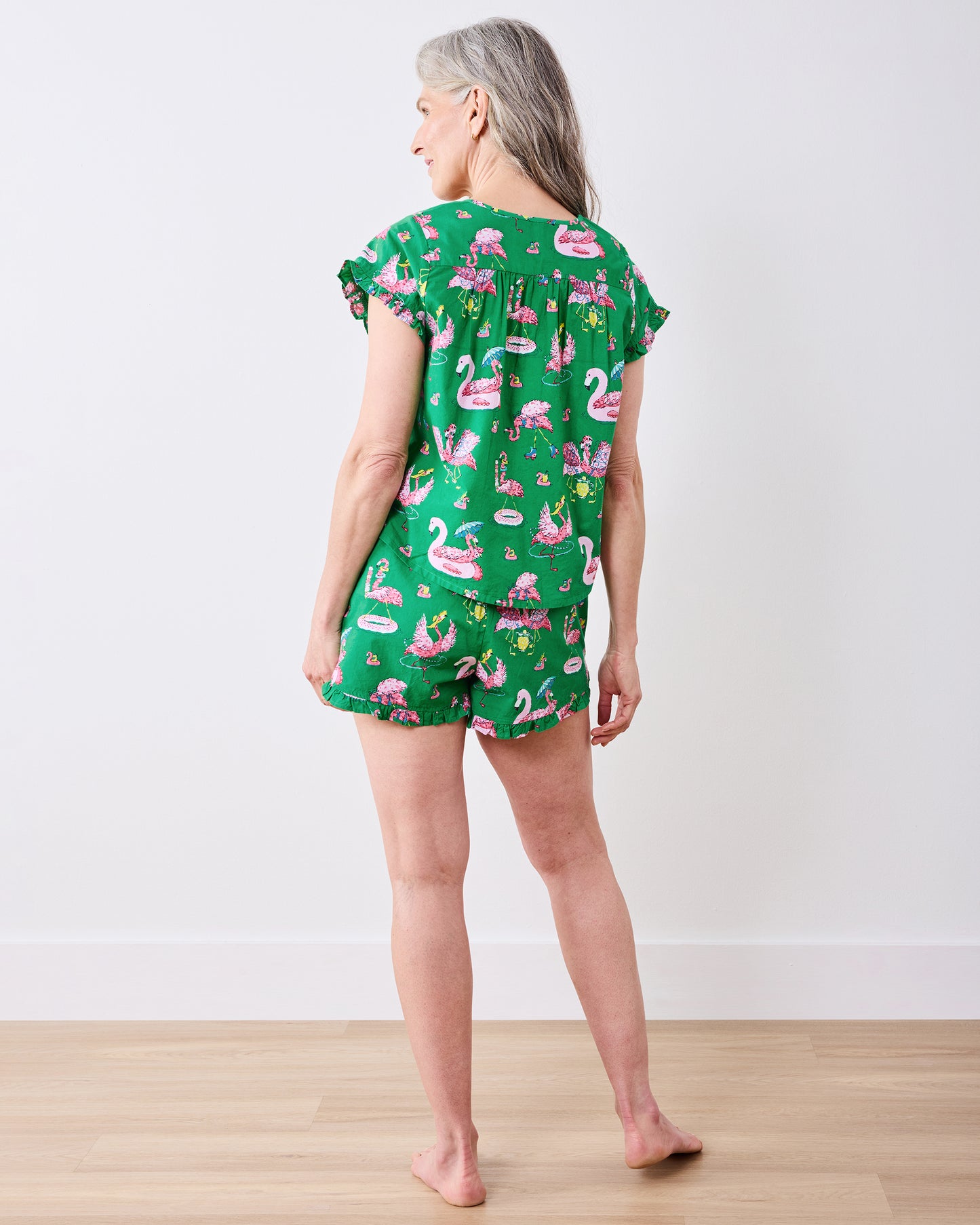 Flock Party - Pintuck Short Set - Palm Frond