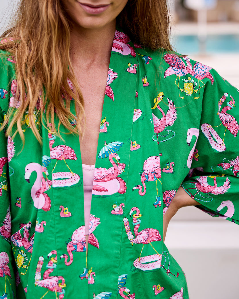 Flock Party - Long Robe - Palm Frond