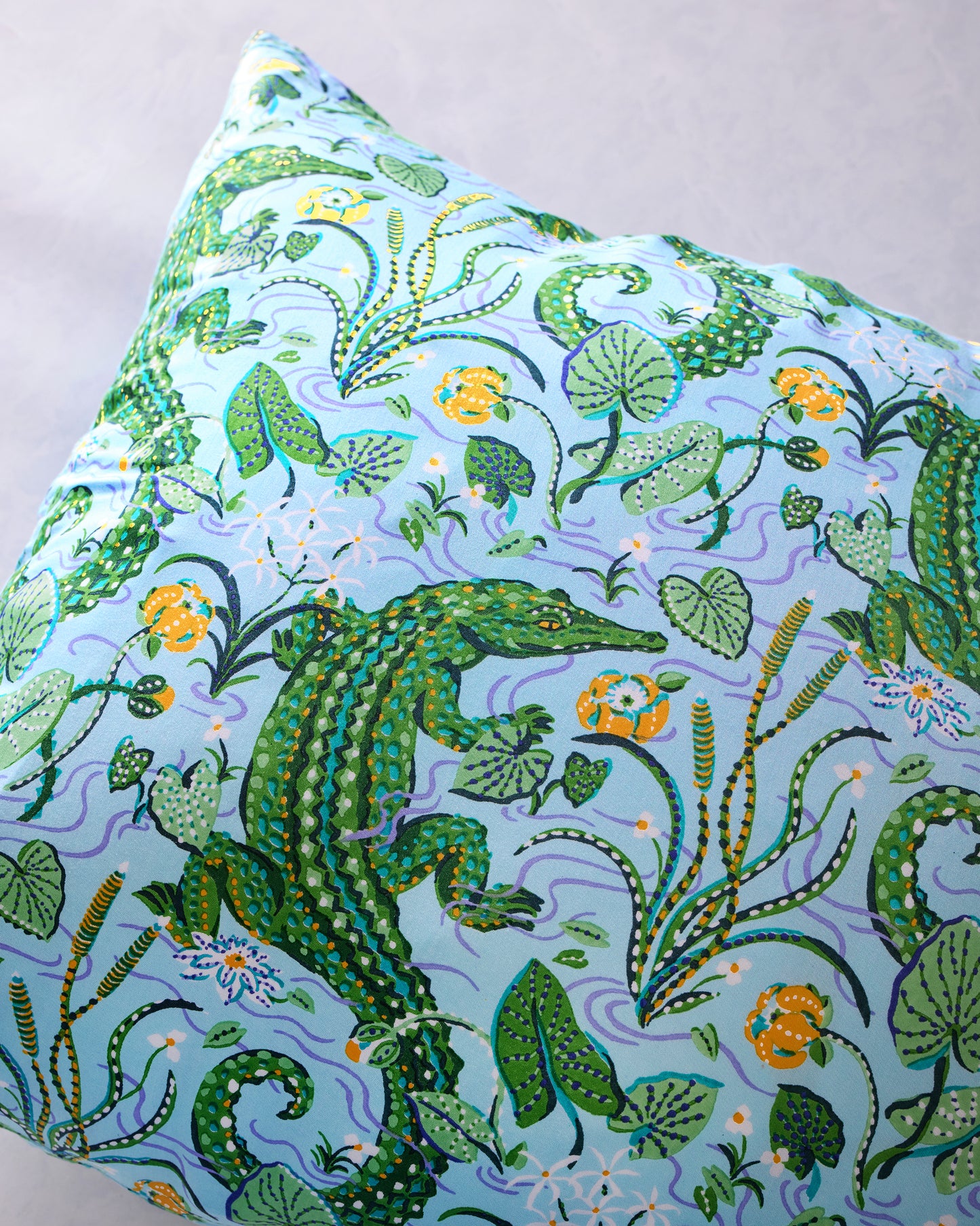 Gator Grove - Eco Satin Pillowcase - Blue Lagoon
