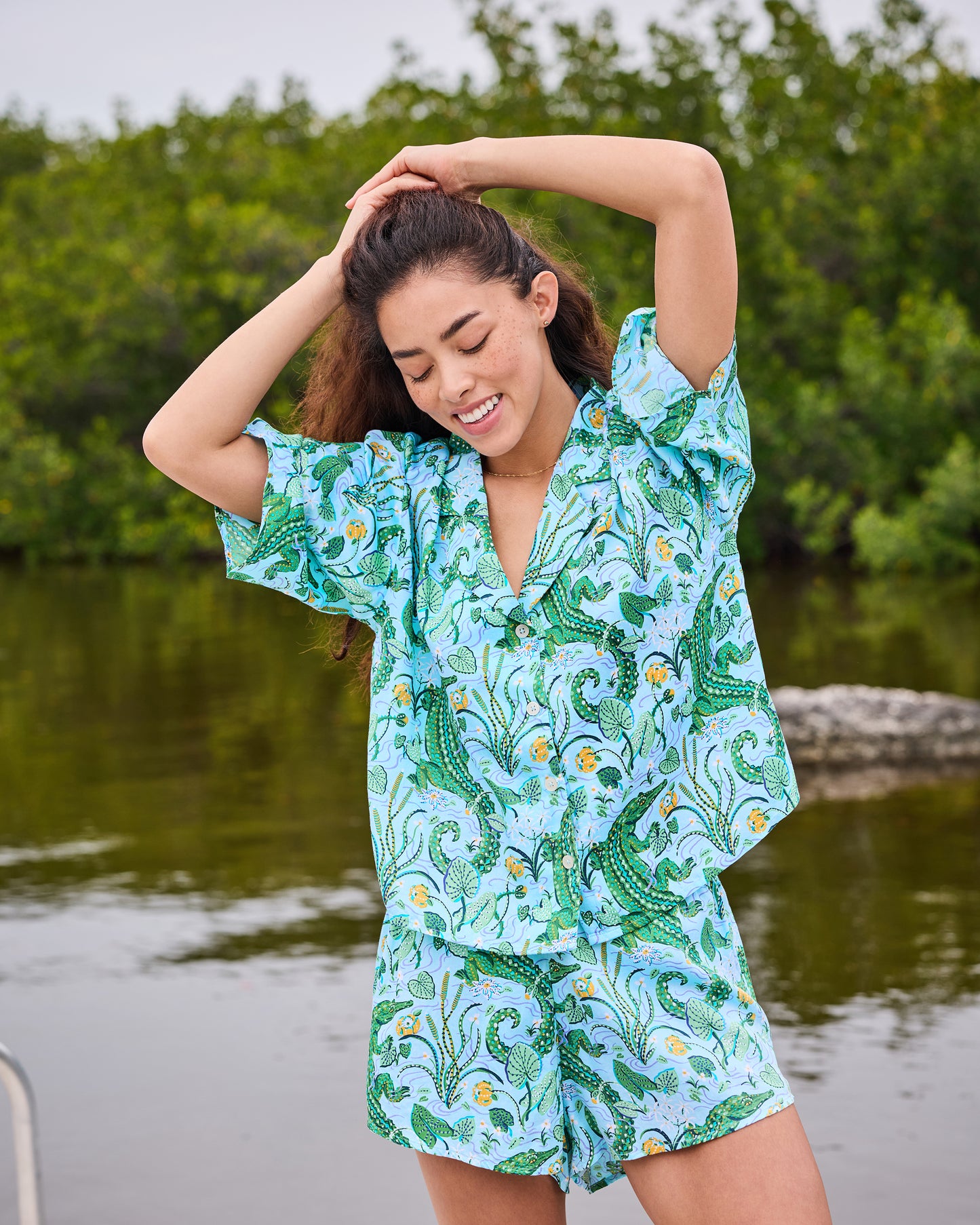 Gator Grove - Eco Satin Sweet Dreams Set - Blue Lagoon