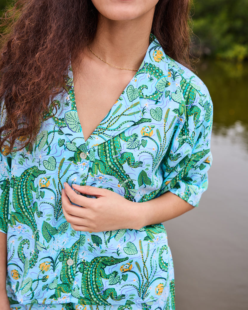 Gator Grove - Eco Satin Sweet Dreams Set - Blue Lagoon