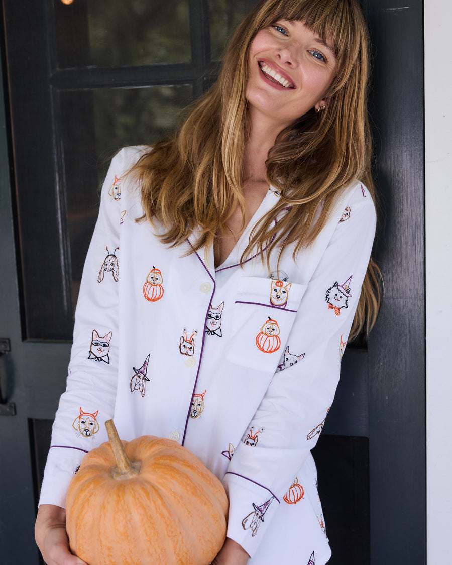 Halloween Hounds - Long PJ Set - Cloud