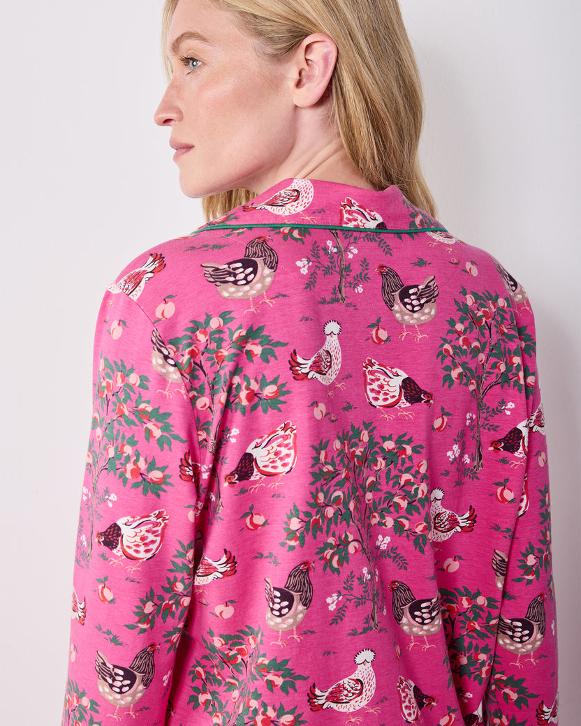 Hen House - Organic Cotton Modal Knit Long PJ Set - Rose Pop