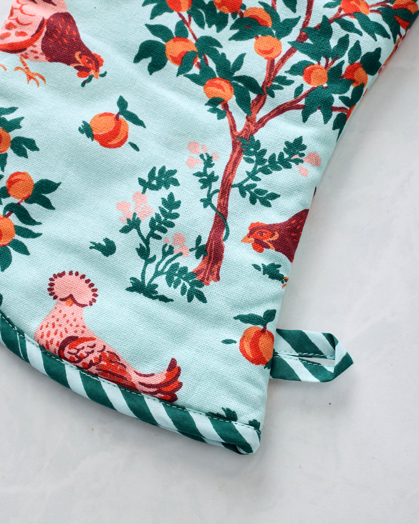 Hen House - Oven Mitt - Soft Blue - Printfresh