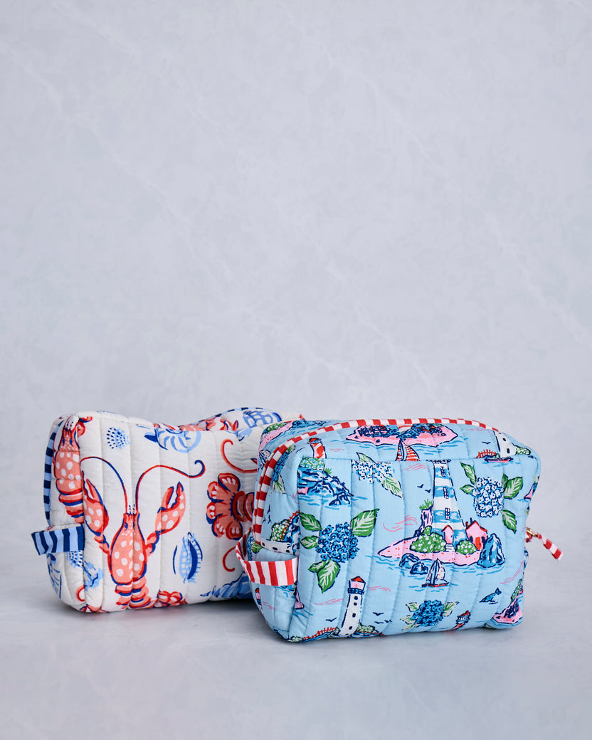 Lobster Landing & Lighthouse Keeper - Quilted Pouch Bundle - Multi - Printfresh