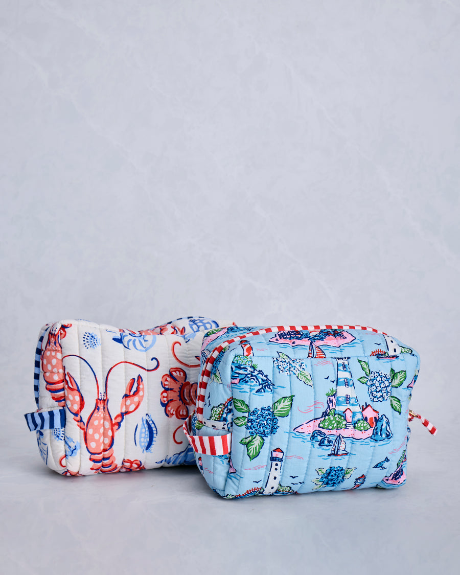Lobster Landing & Lighthouse Keeper - Quilted Pouch Bundle - Multi - Printfresh